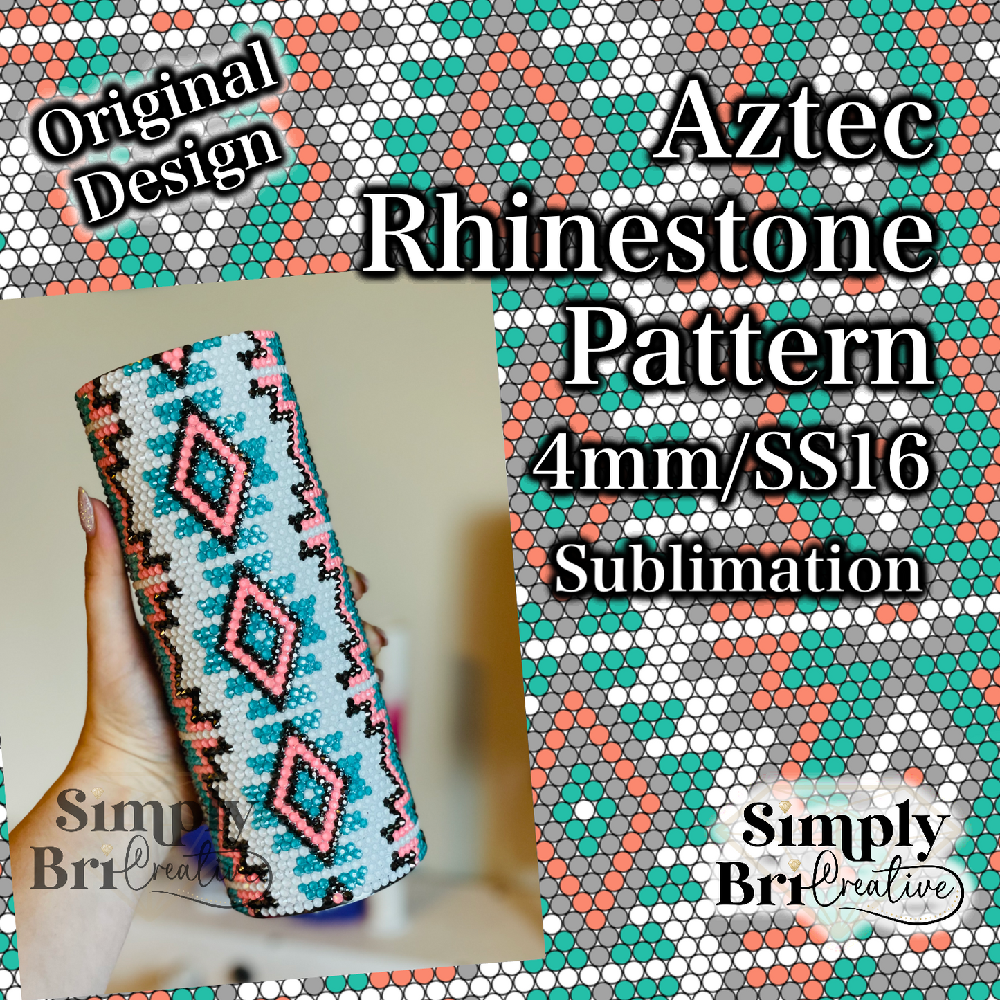 Aztec Sublimation Rhinestone Pattern (4mm/SS16)