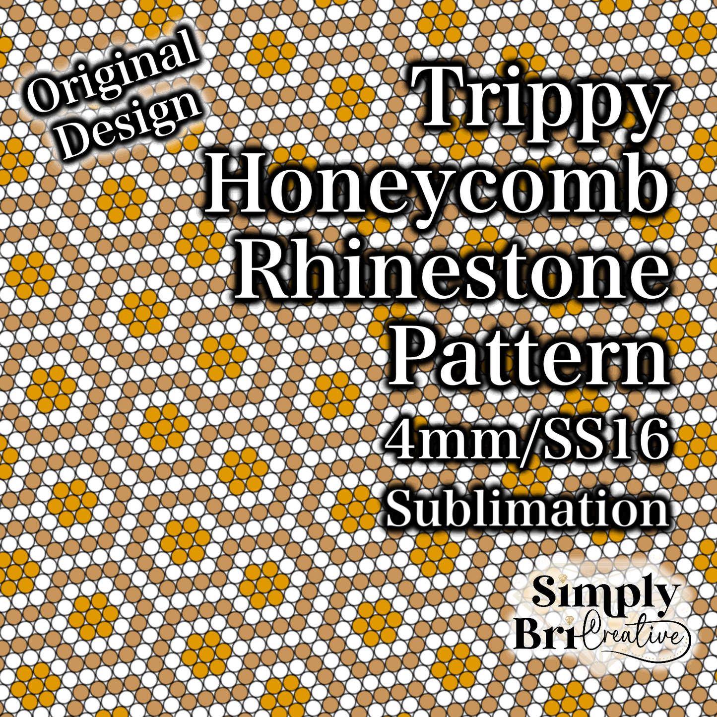 Trippy Honeycomb Sublimation Rhinestone Pattern (4mm/SS16)