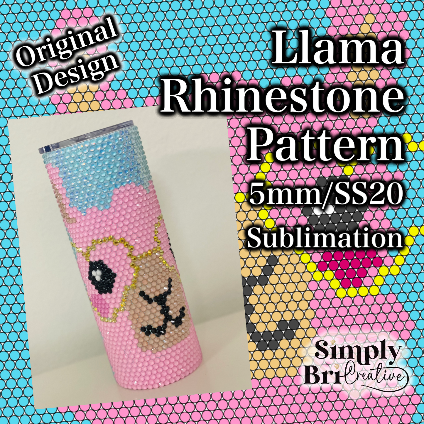 Llama Sublimation Rhinestone Pattern (5mm/SS20)