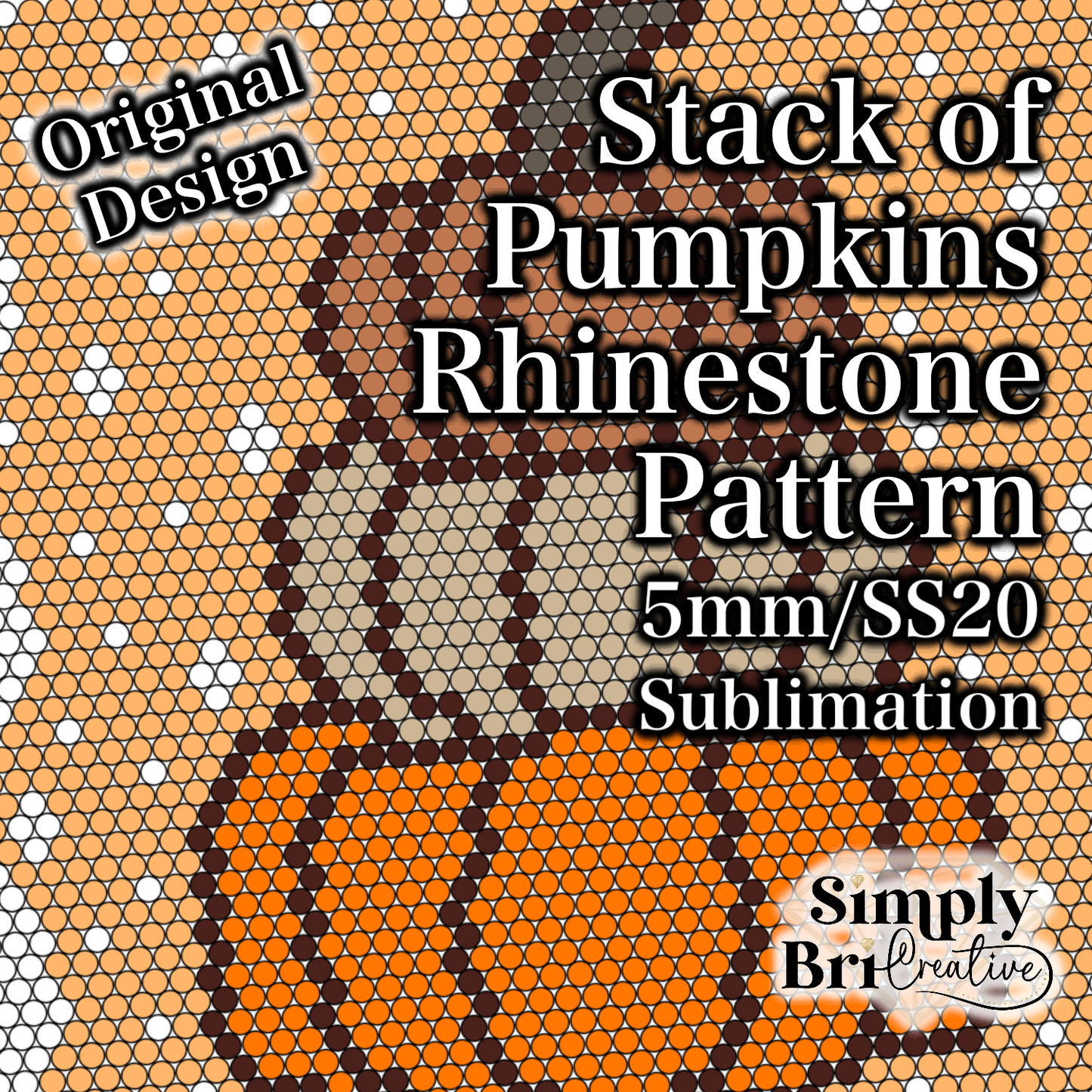 Stack of Pumpkins Sublimation Rhinestone Pattern (5mm/SS20)