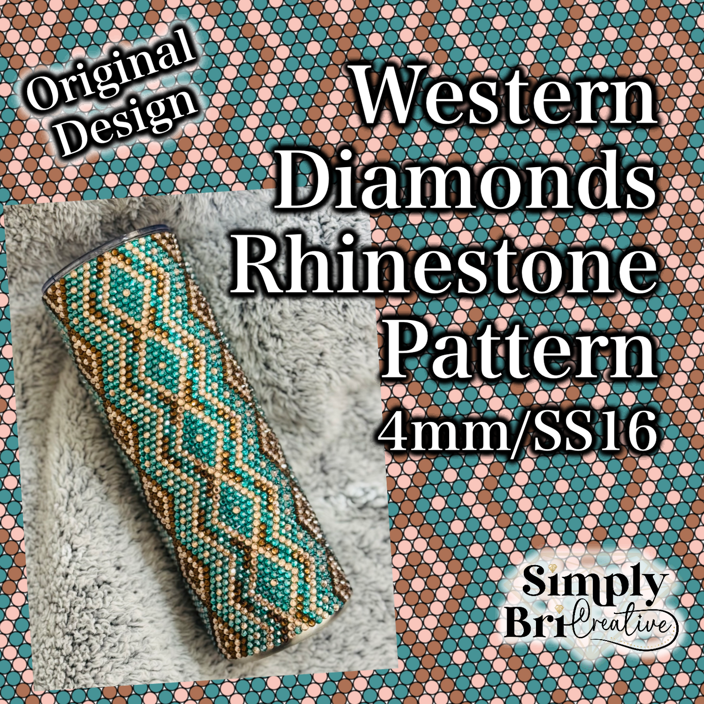 Western Diamonds Rhinestone Pattern (4mm/SS16)