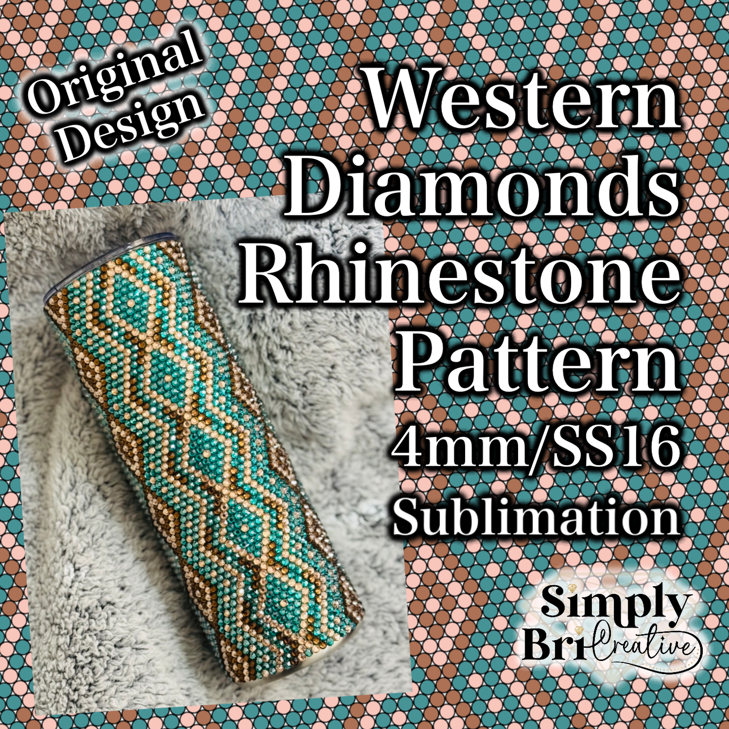 Western Diamonds Sublimation Rhinestone Pattern (4mm/SS16)