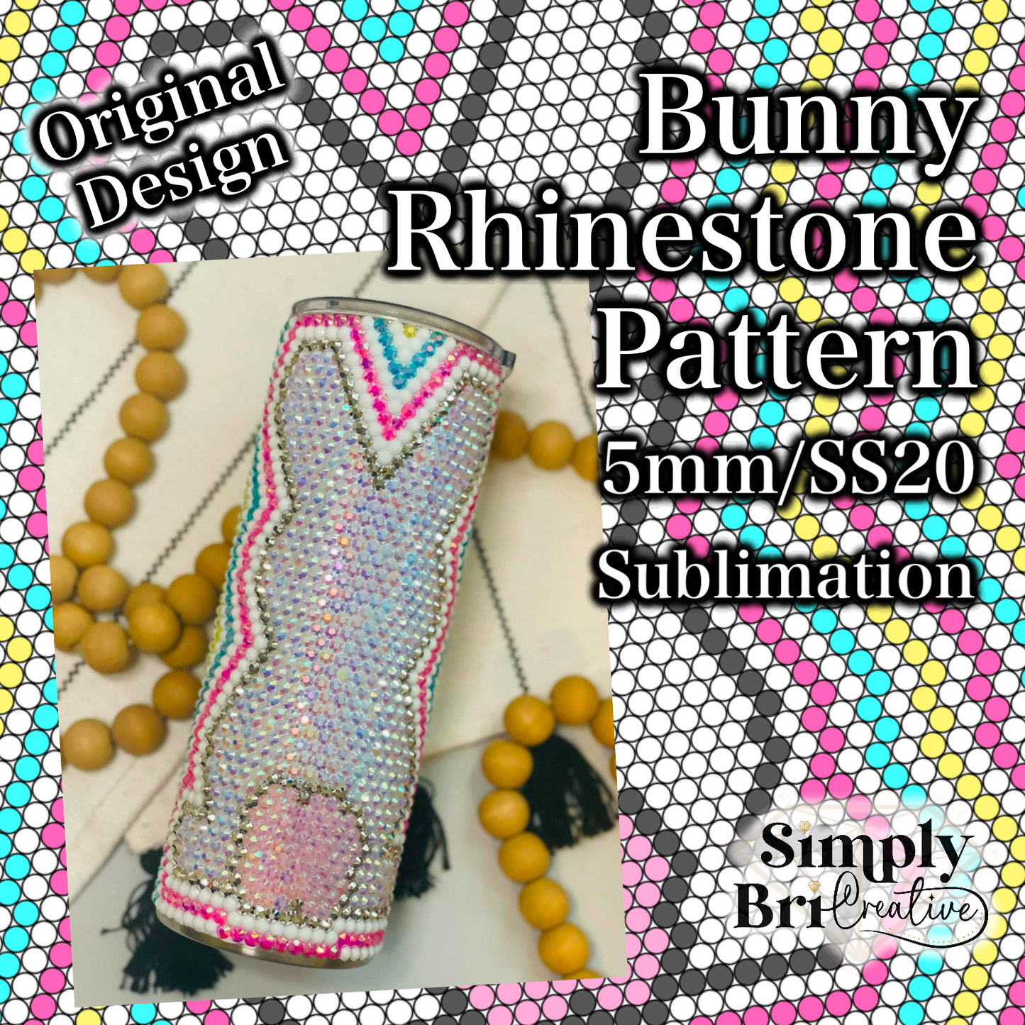 Bunny Sublimation Rhinestone Pattern (5mm/SS20)