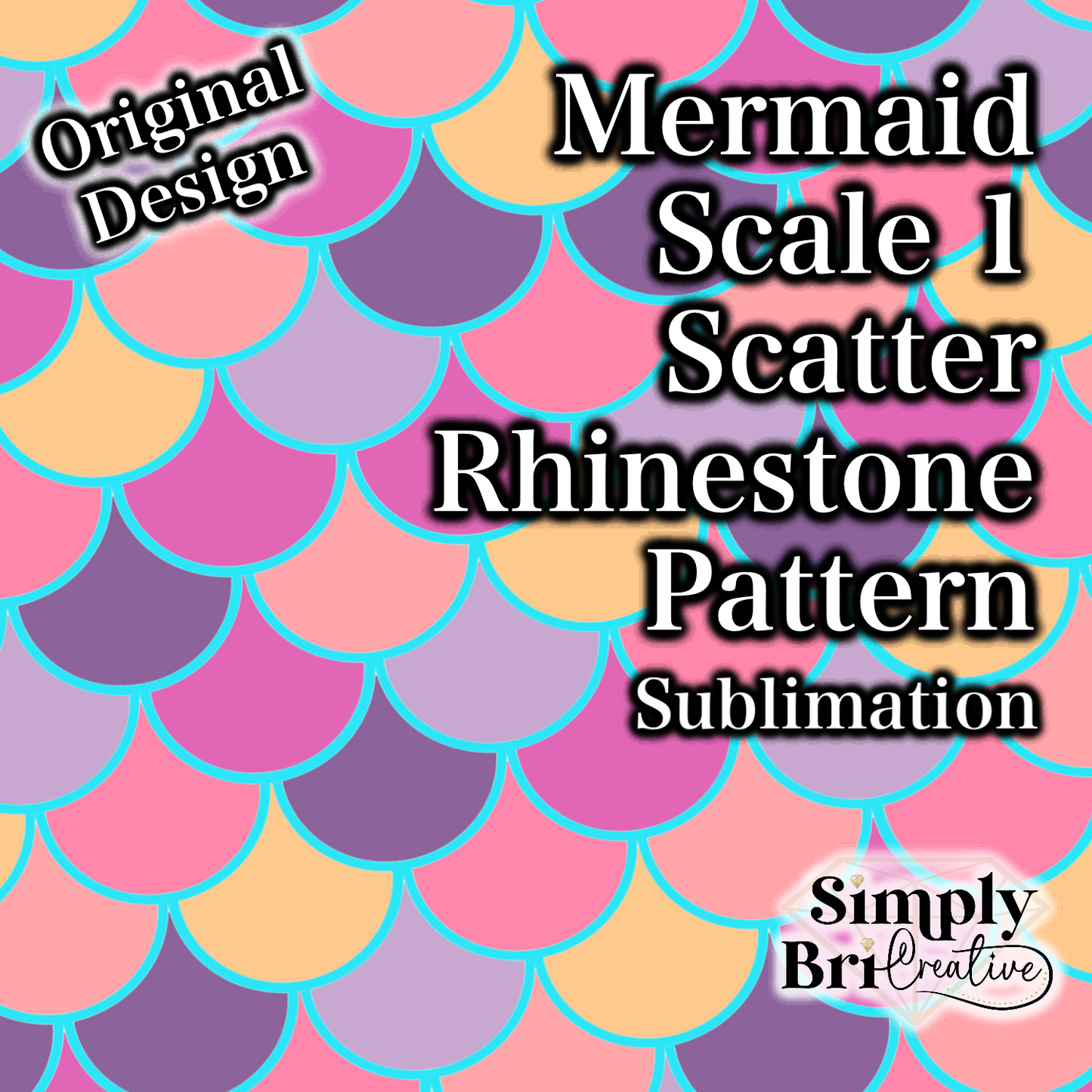 Mermaid Scale 1 Rhinestone Scatter Pattern