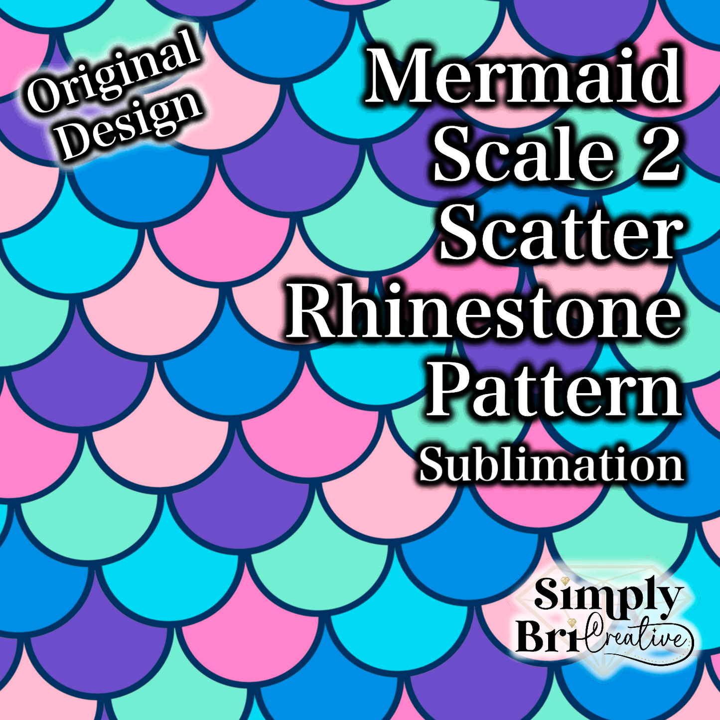 Mermaid Scale 2 Rhinestone Scatter Pattern