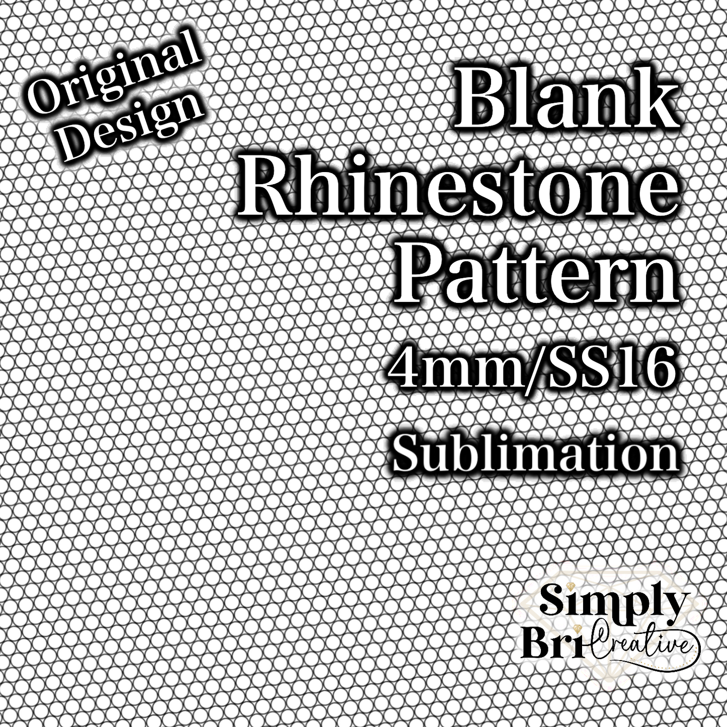 Blank Sublimation Rhinestone Pattern (4mm/SS16)