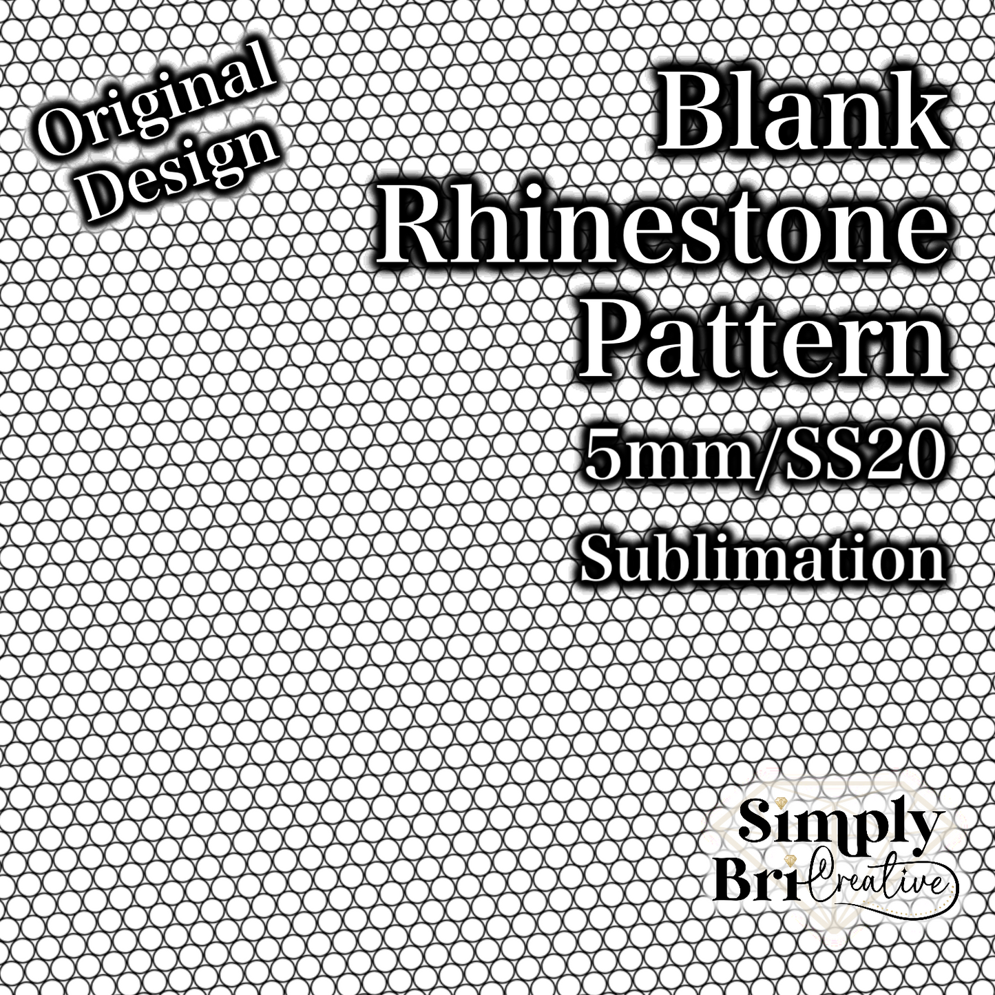 Blank Sublimation Rhinestone Pattern (5mm/SS20)