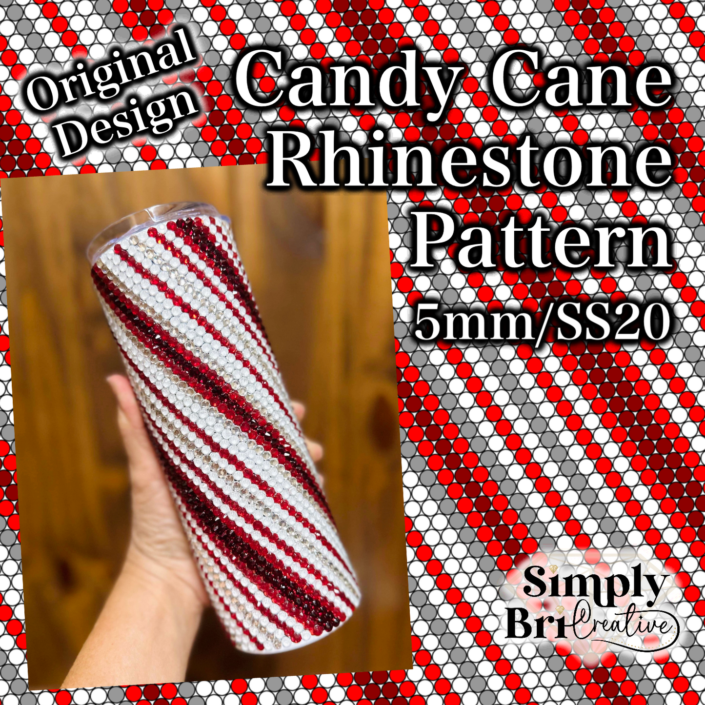 Candy Cane Rhinestone Pattern (5mm/SS20)