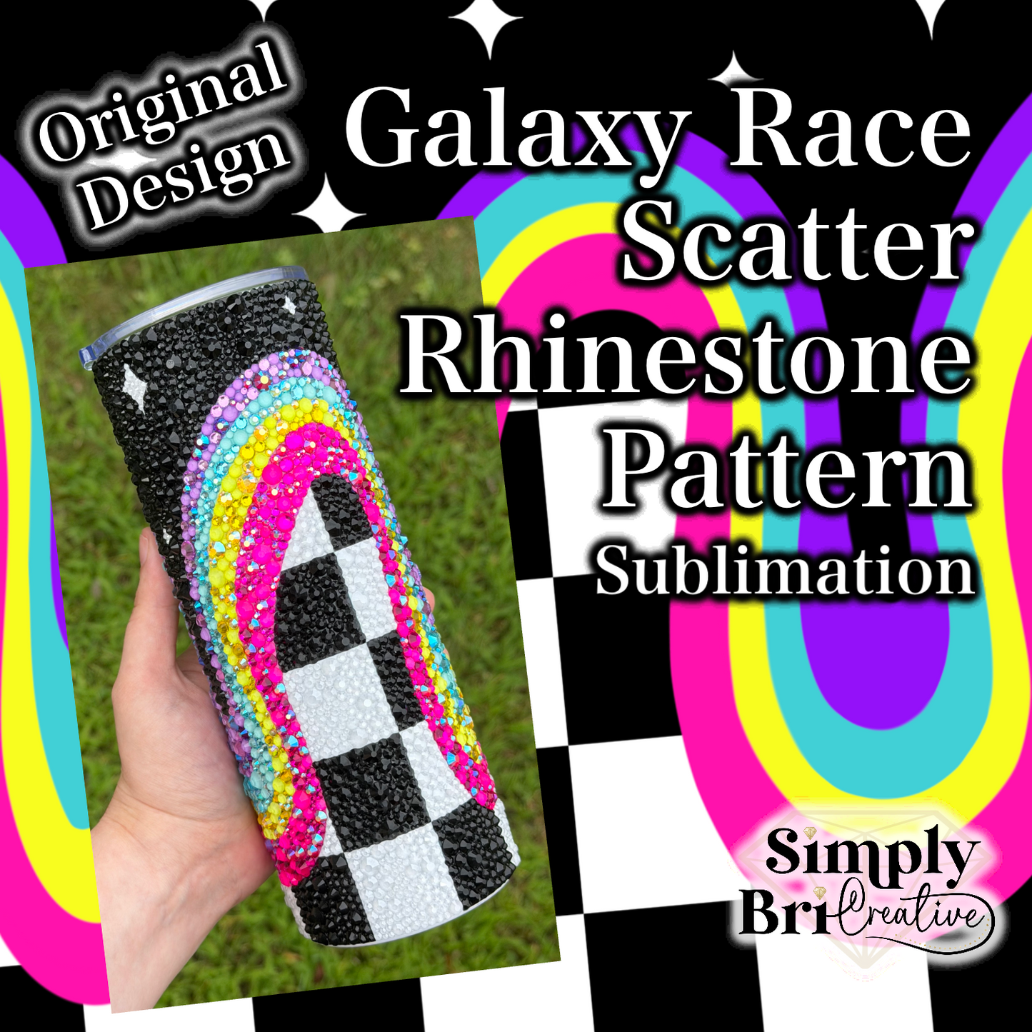 Galaxy Race Rhinestone Scatter Pattern