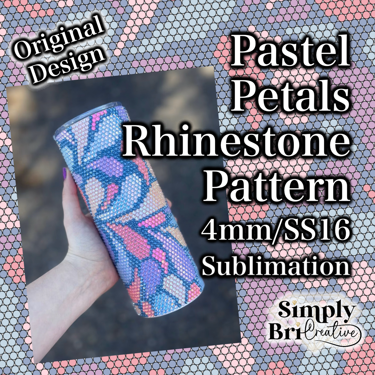 Pastel Petals Sublimation Rhinestone Pattern (4mm/SS16)