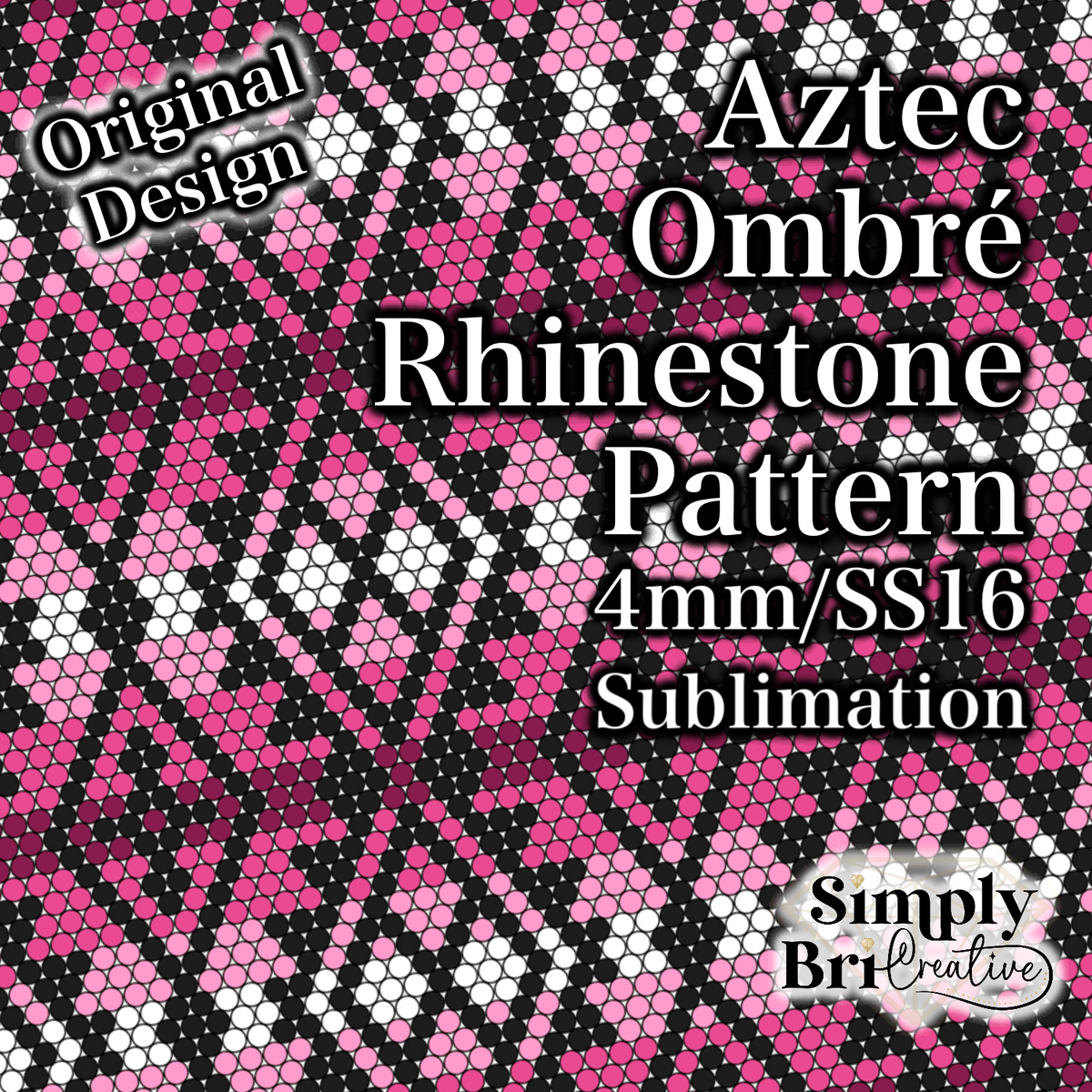 Aztec Ombré Sublimation Rhinestone Pattern (4mm/SS16)