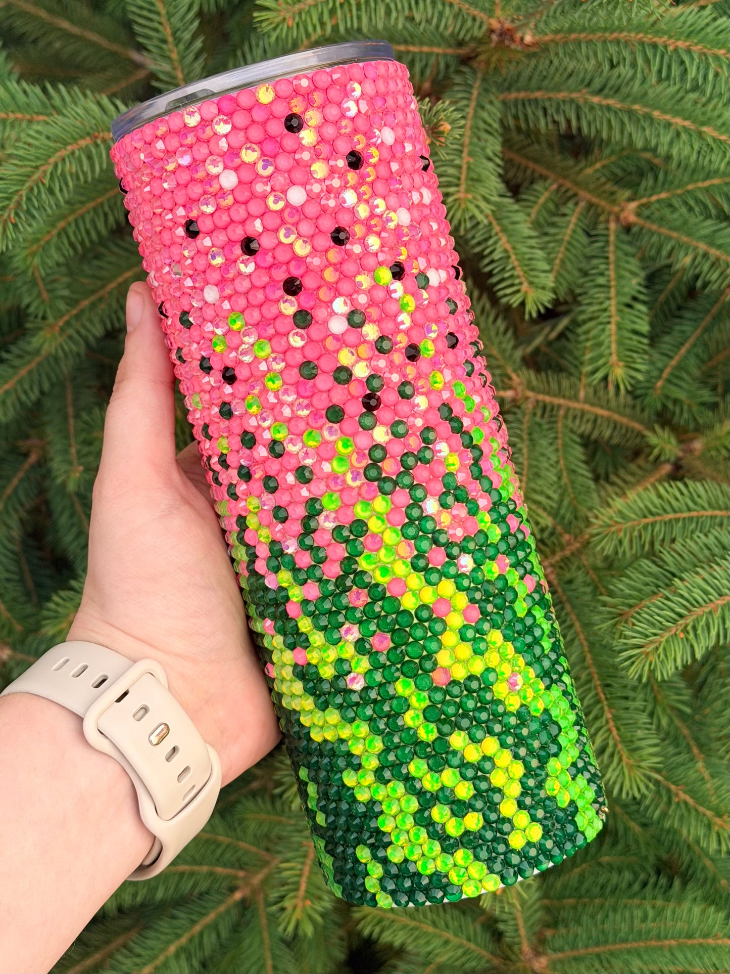 Watermelon Rhinestone Tumbler