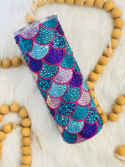 Mermaid Scale Rhinestone Tumbler