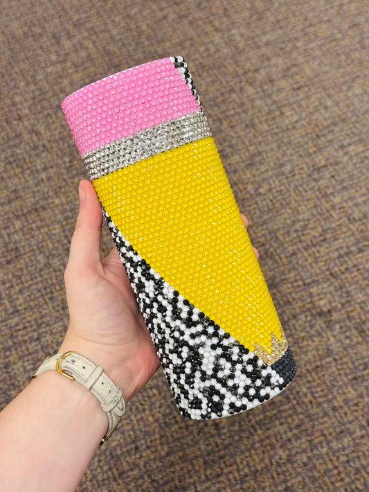 Back to School Rhinestone Tumbler