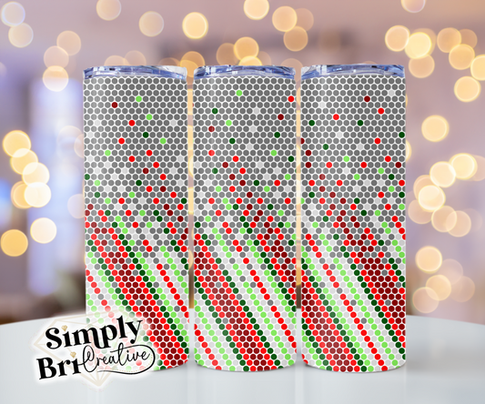 Red & Green Candy Cane Ombré Template Tumbler (5mm/SS20)