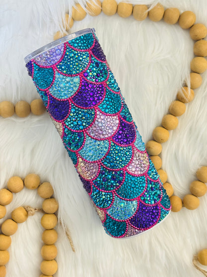 Mermaid Scale Rhinestone Tumbler