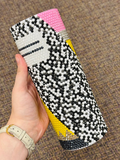 Back to School Rhinestone Tumbler