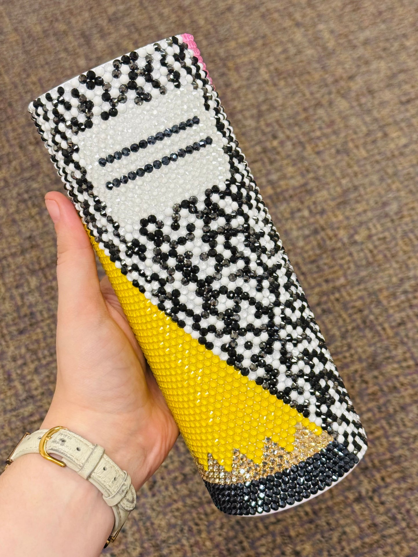 Back to School Rhinestone Tumbler