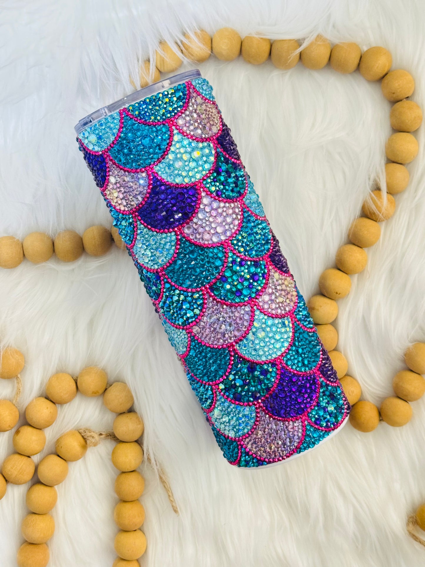 Mermaid Scale Rhinestone Tumbler