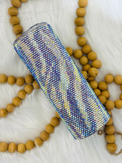 Zebra Print Rhinestone Tumbler