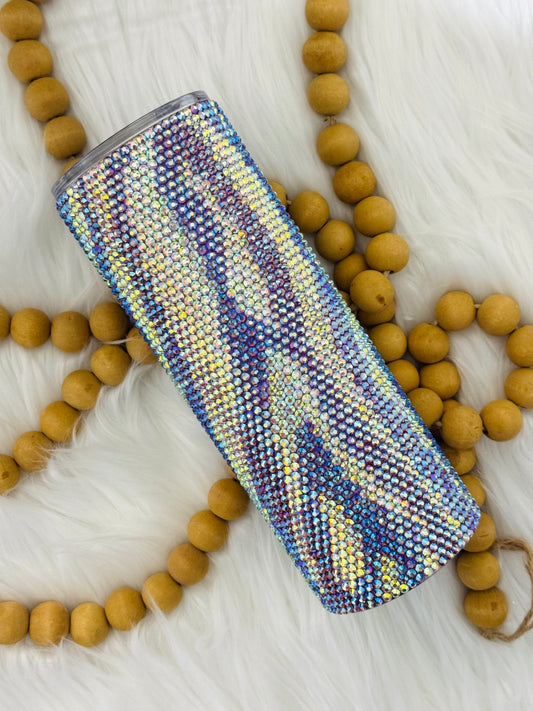 Zebra Print Rhinestone Tumbler