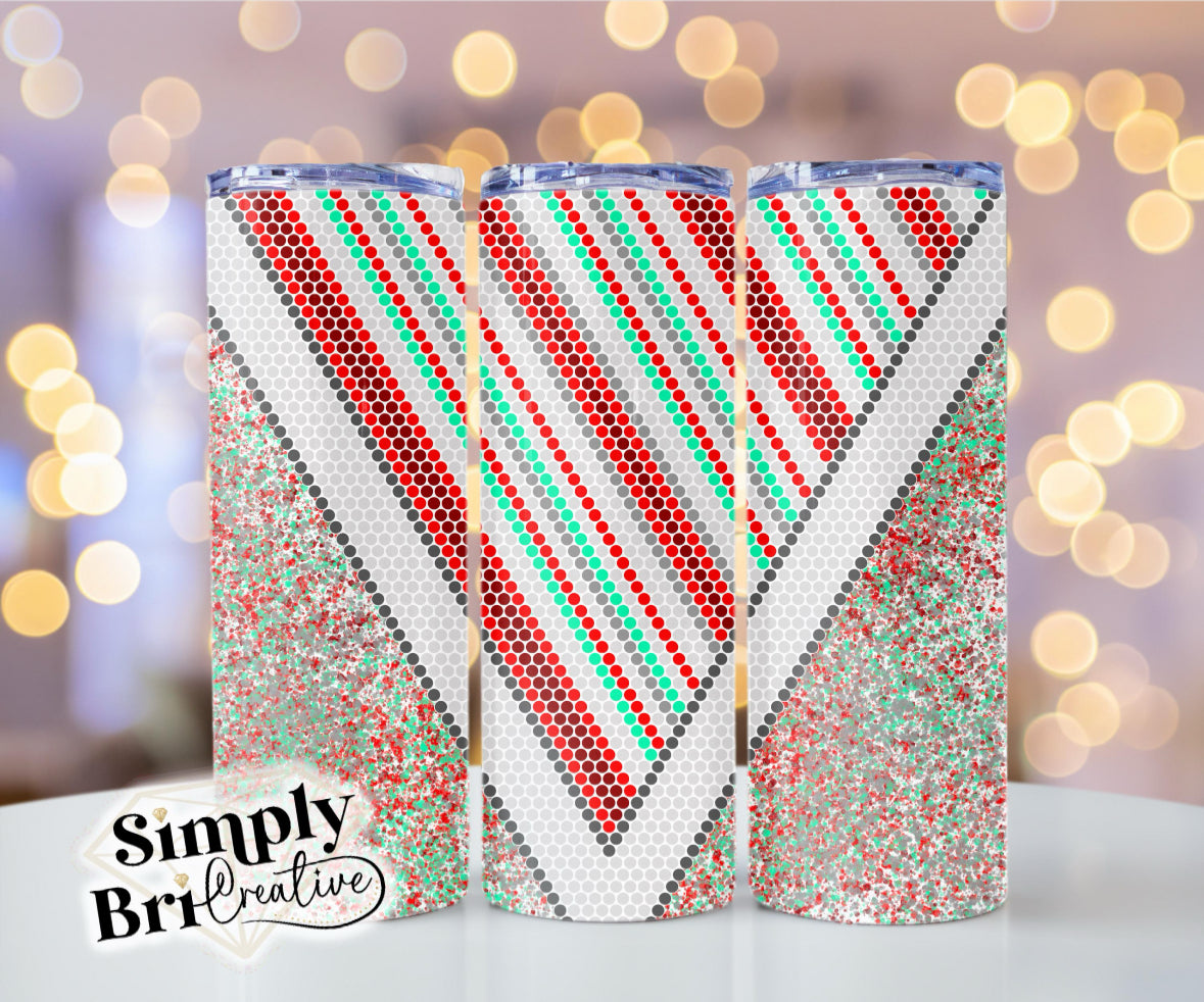 Candy Cane V-Split Template Tumbler (4mm/SS16+Scatter)