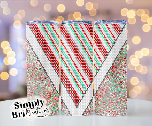 Candy Cane V-Split Template Tumbler (4mm/SS16+Scatter)