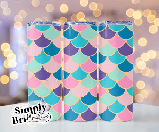 Mermaid Scale Scatter Template Tumbler