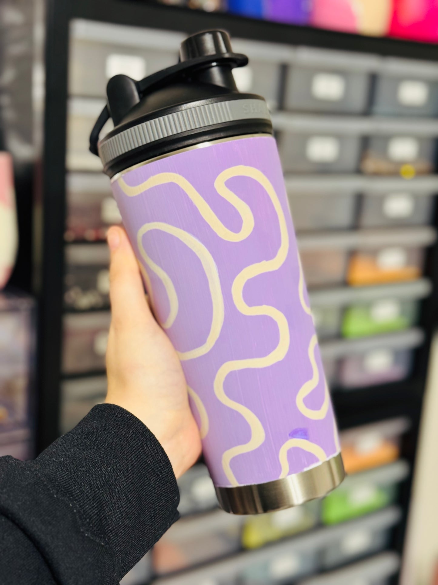 Purple Squiggles 25 oz. Shaker Bottle