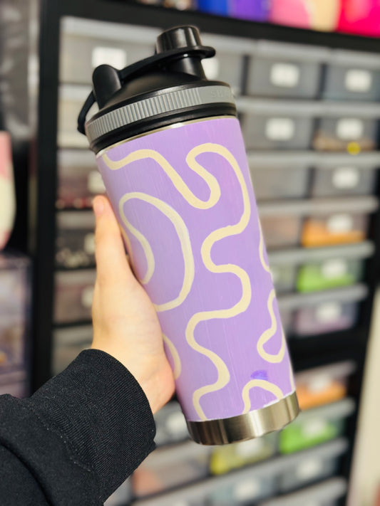 Purple Squiggles 25 oz. Shaker Bottle