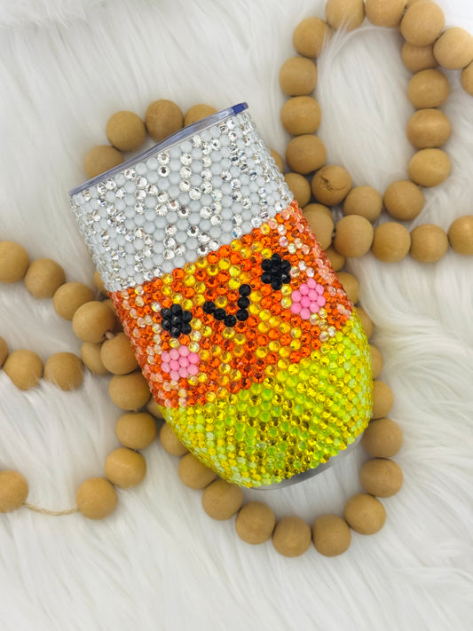 Candy Corn Cutie Rhinestone Wine Tumbler
