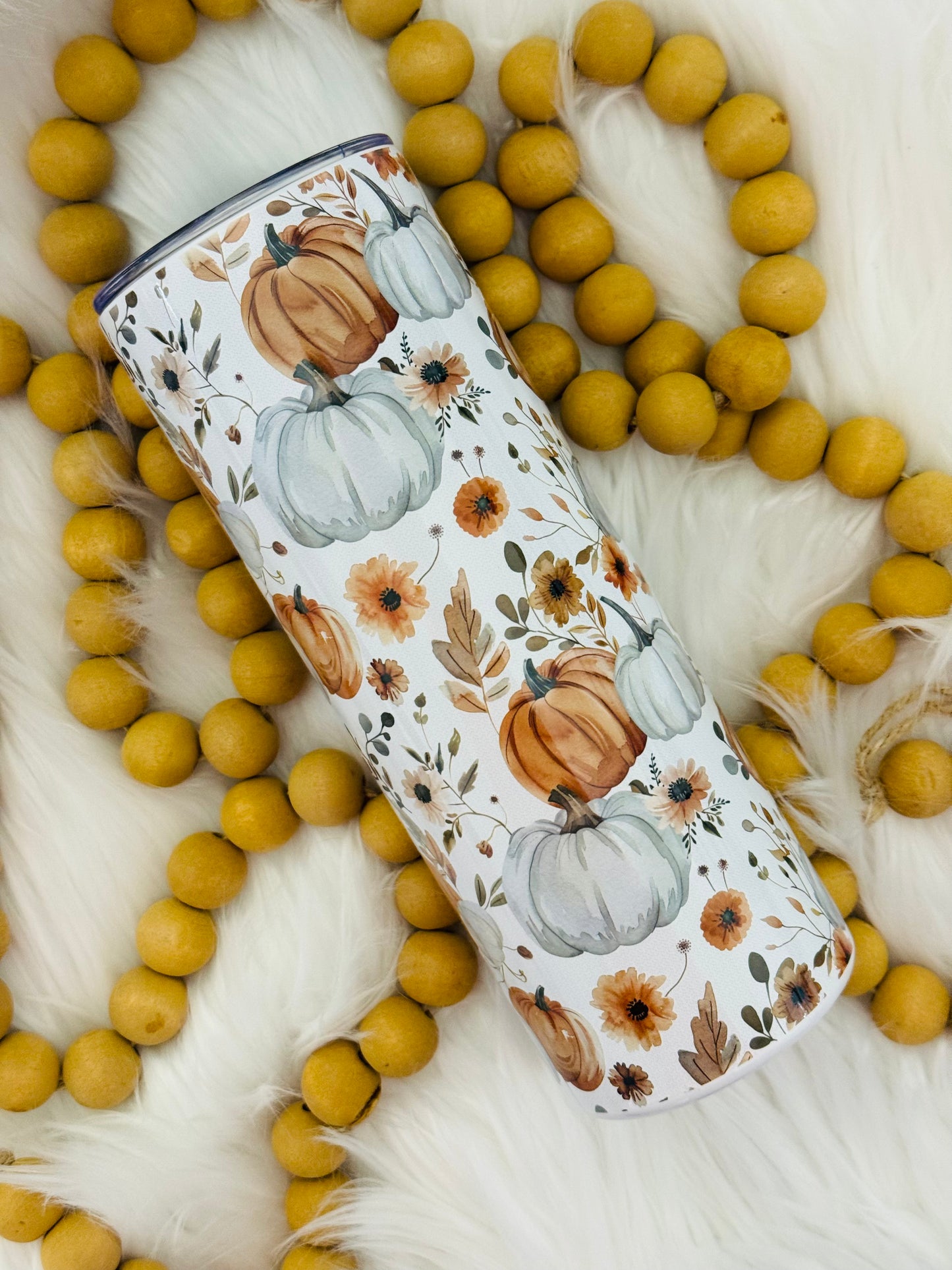 Pumpkins and Flowers Sublimation Tumbler
