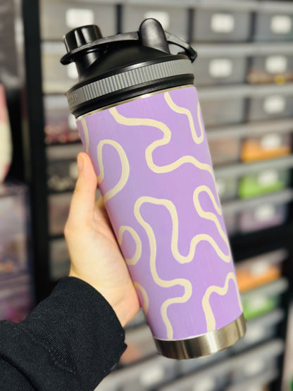Purple Squiggles 25 oz. Shaker Bottle