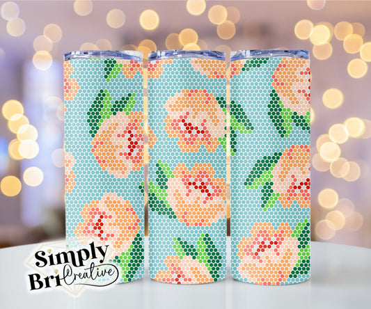 Orange Flowers Template Tumbler (4mm/SS16)
