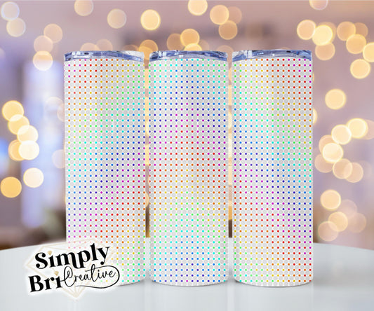 Rainbow Wave Premium Grid Template Tumbler (SS6 & SS20)