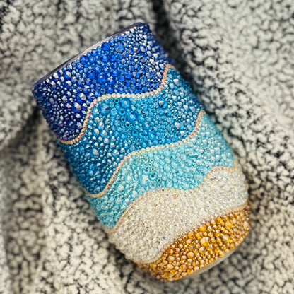 Beach Waves Rhinestone Tumbler