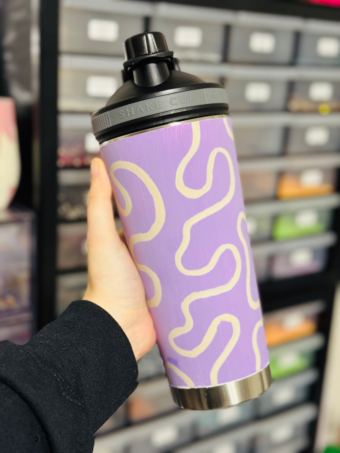 Purple Squiggles 25 oz. Shaker Bottle