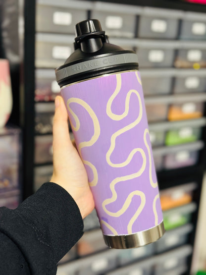 Purple Squiggles 25 oz. Shaker Bottle
