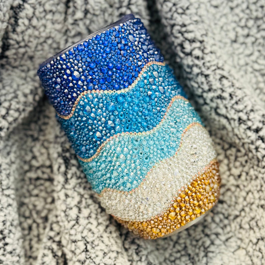 Beach Waves Rhinestone Tumbler