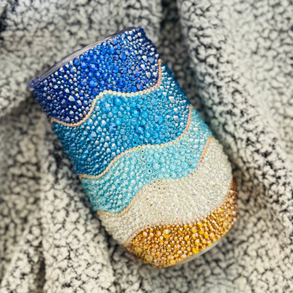Beach Waves Rhinestone Tumbler