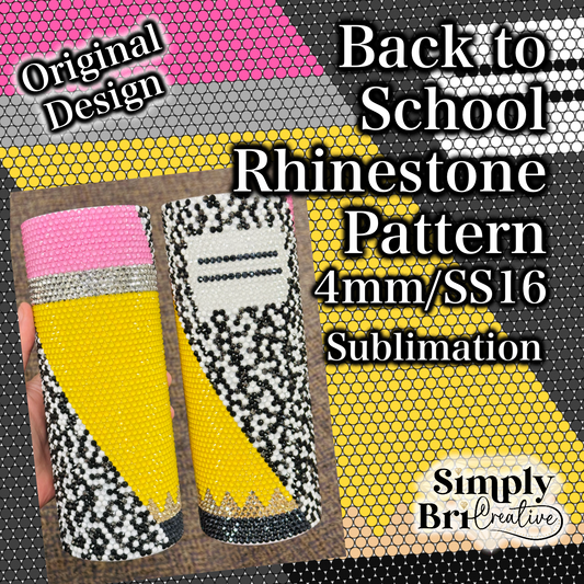 Back to School Sublimation Rhinestone Pattern (4mm/SS16)