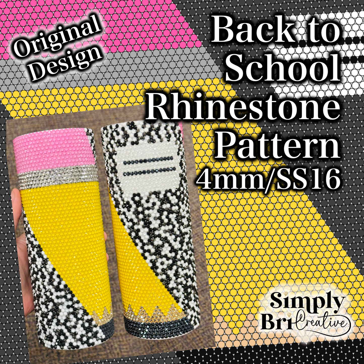 Back to School Rhinestone Pattern (4mm/SS16)