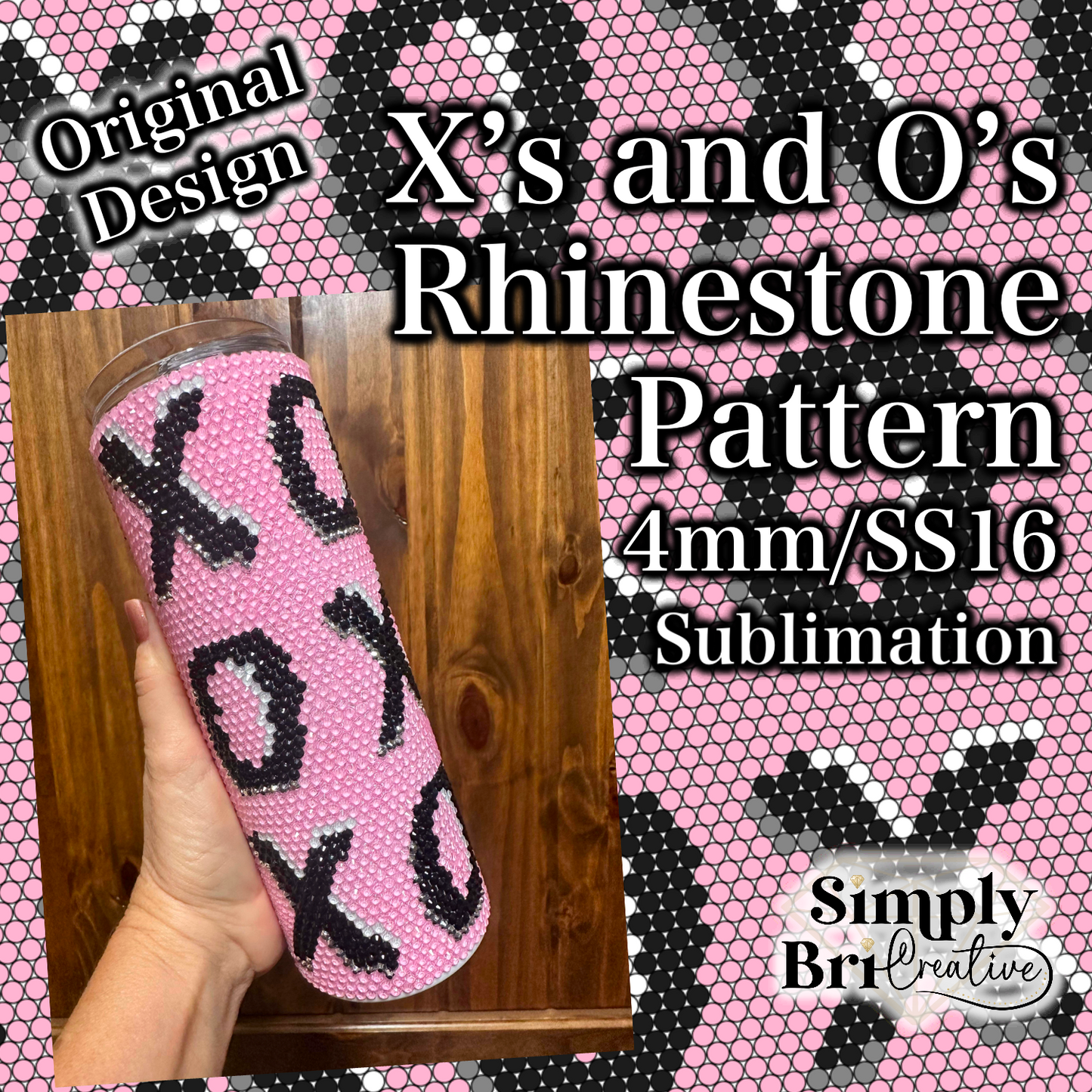 X’s and O’s Sublimation Rhinestone Pattern (4mm/SS16)