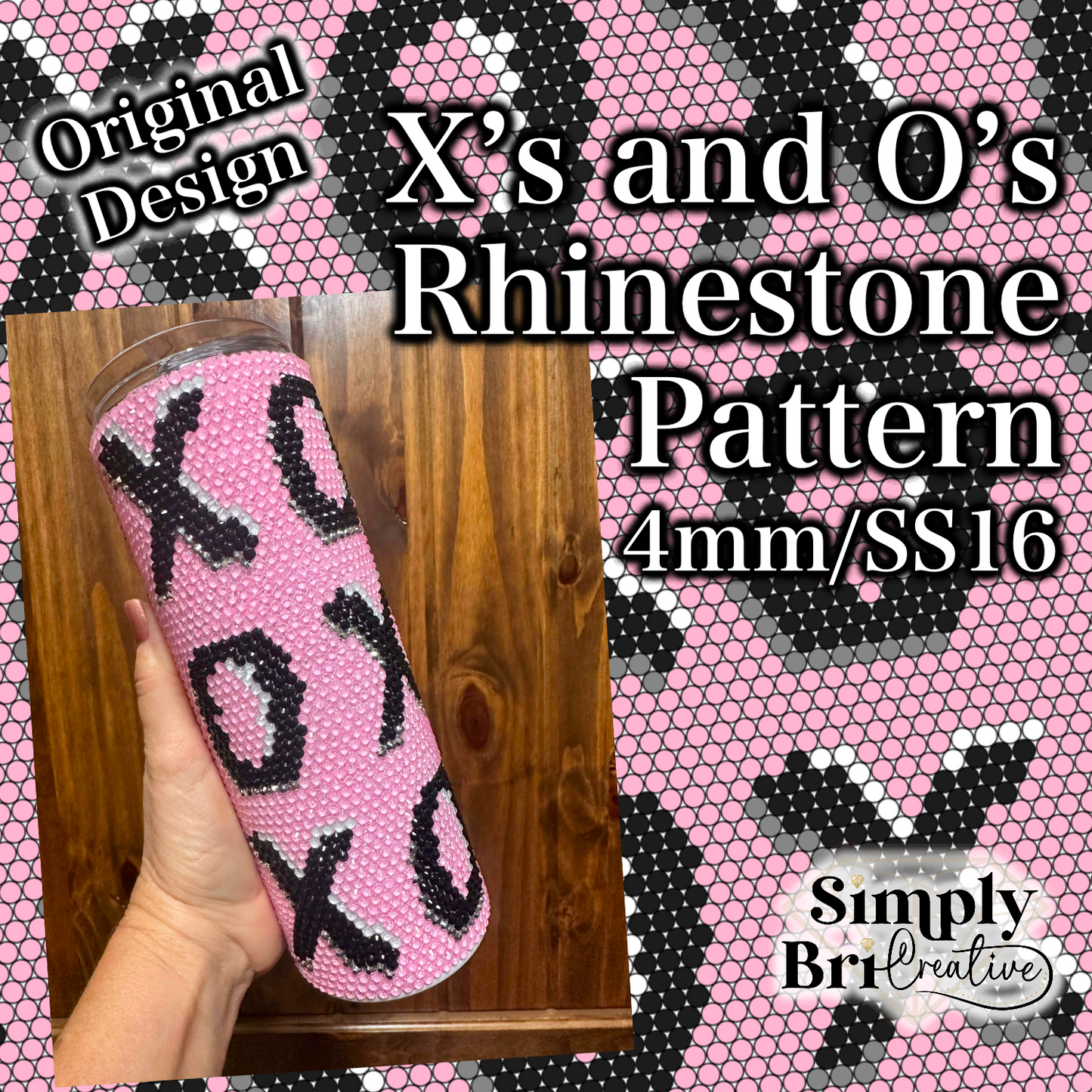 X’s and O’s Rhinestone Pattern (4mm/SS16)