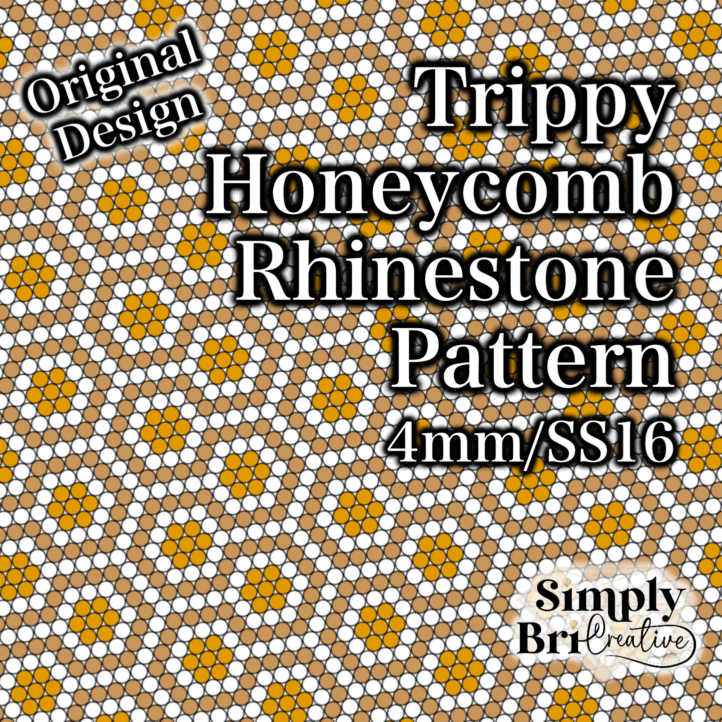 Trippy Honeycomb Rhinestone Pattern (4mm/SS16)