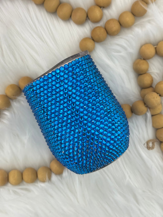 Capri Blue Rhinestone Wine Tumbler