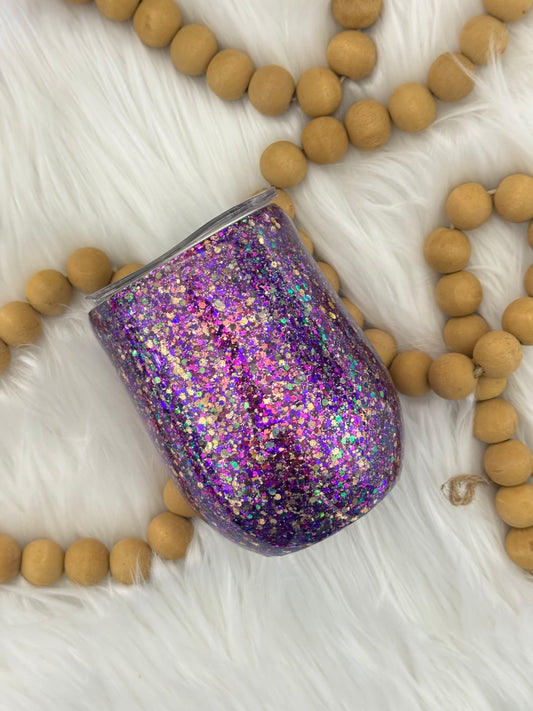 Purple Sparkle Glitter Wine Tumbler