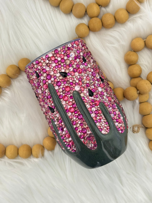 Watermelon Drip Rhinestone Tumbler