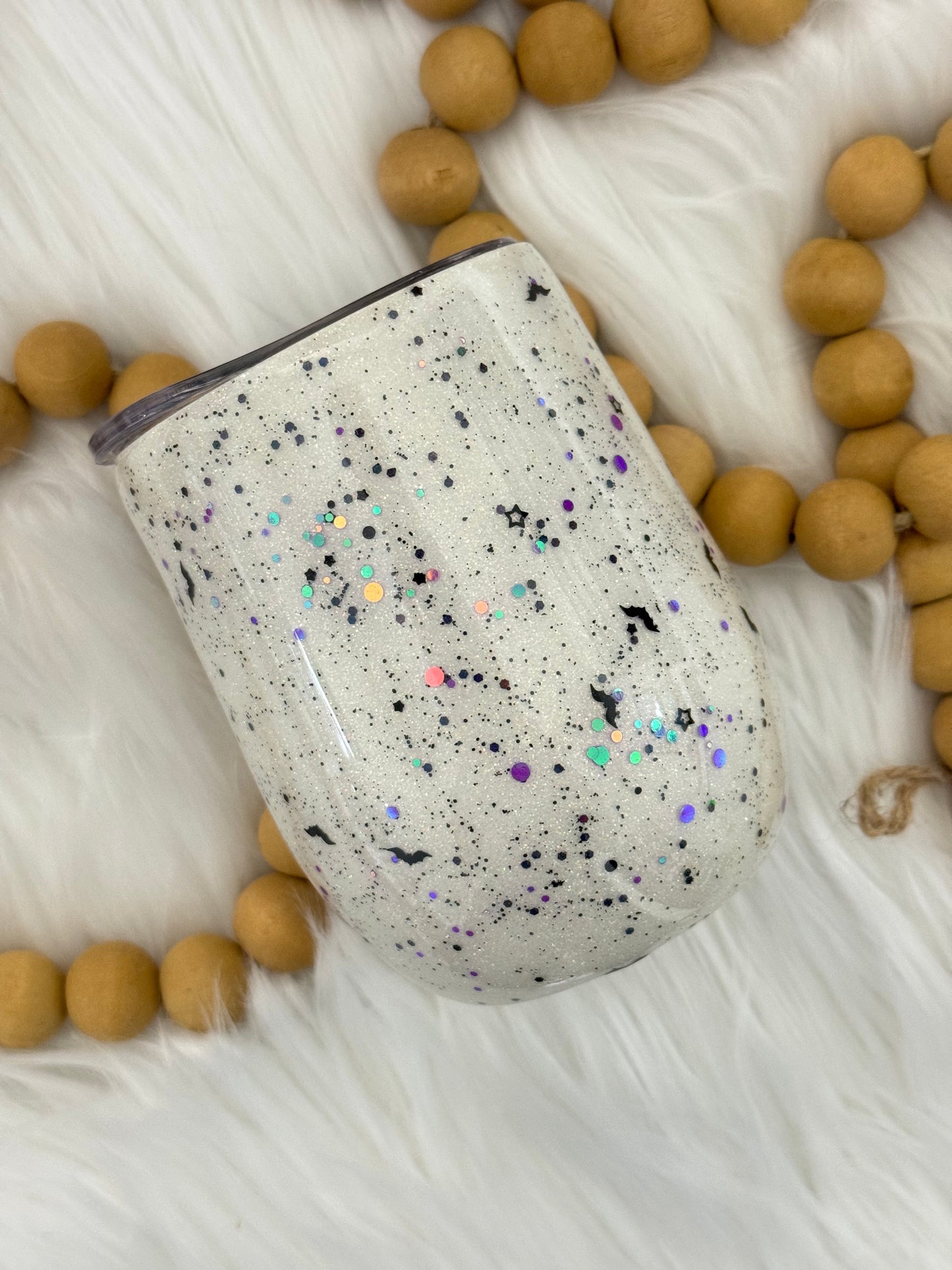 Halloween Sparkle Glitter Wine Tumbler