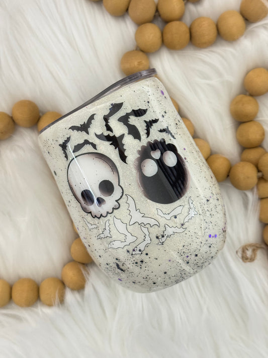 Halloween Sparkle Glitter Wine Tumbler